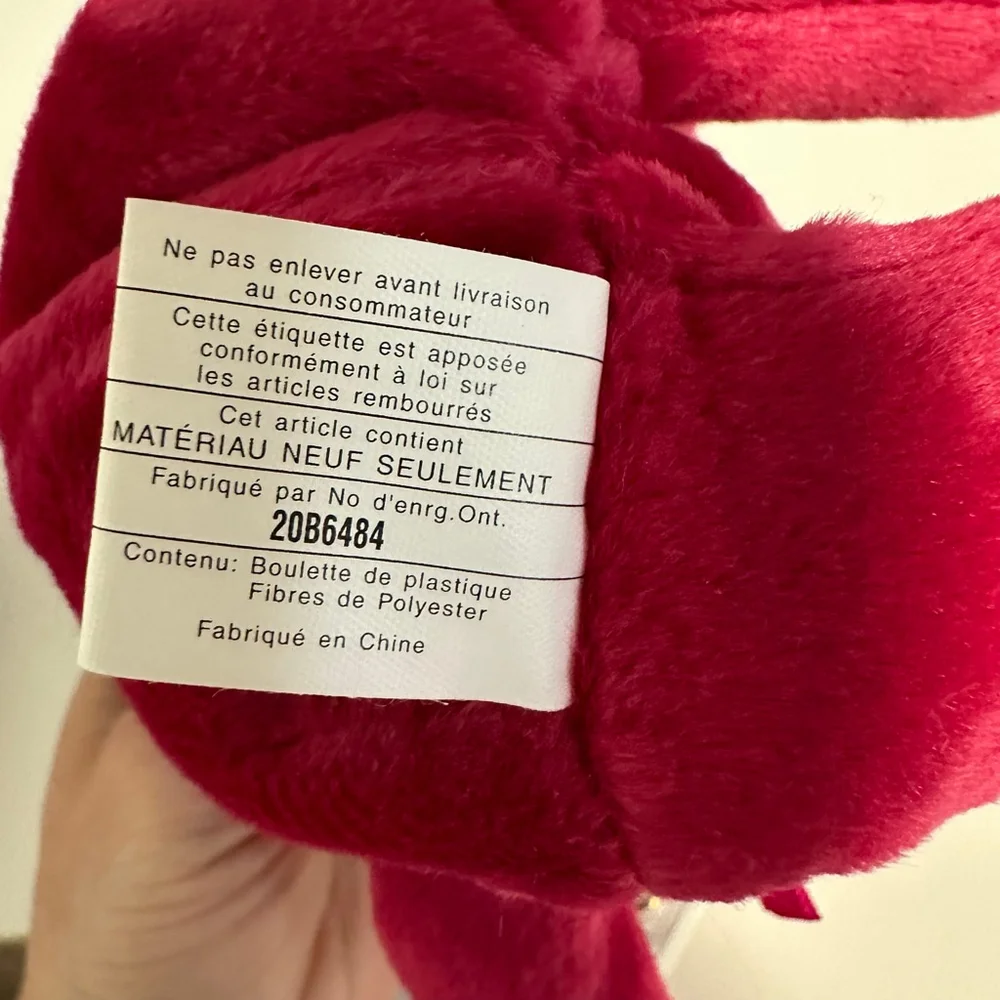 Ty Valentina Beanie Baby Bear Plush Toy Red Valentine's Day Canadian Tush NWT